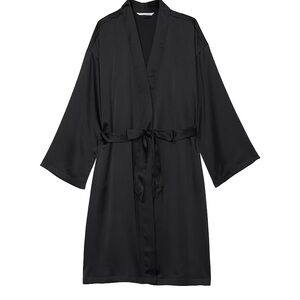 Victorias Secret Black Satin Robe